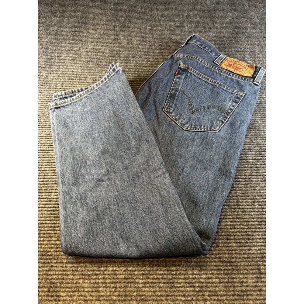 Levi's 501 Jeans Mens 40x30 Classic Blue Original Straight Button Fly Denim